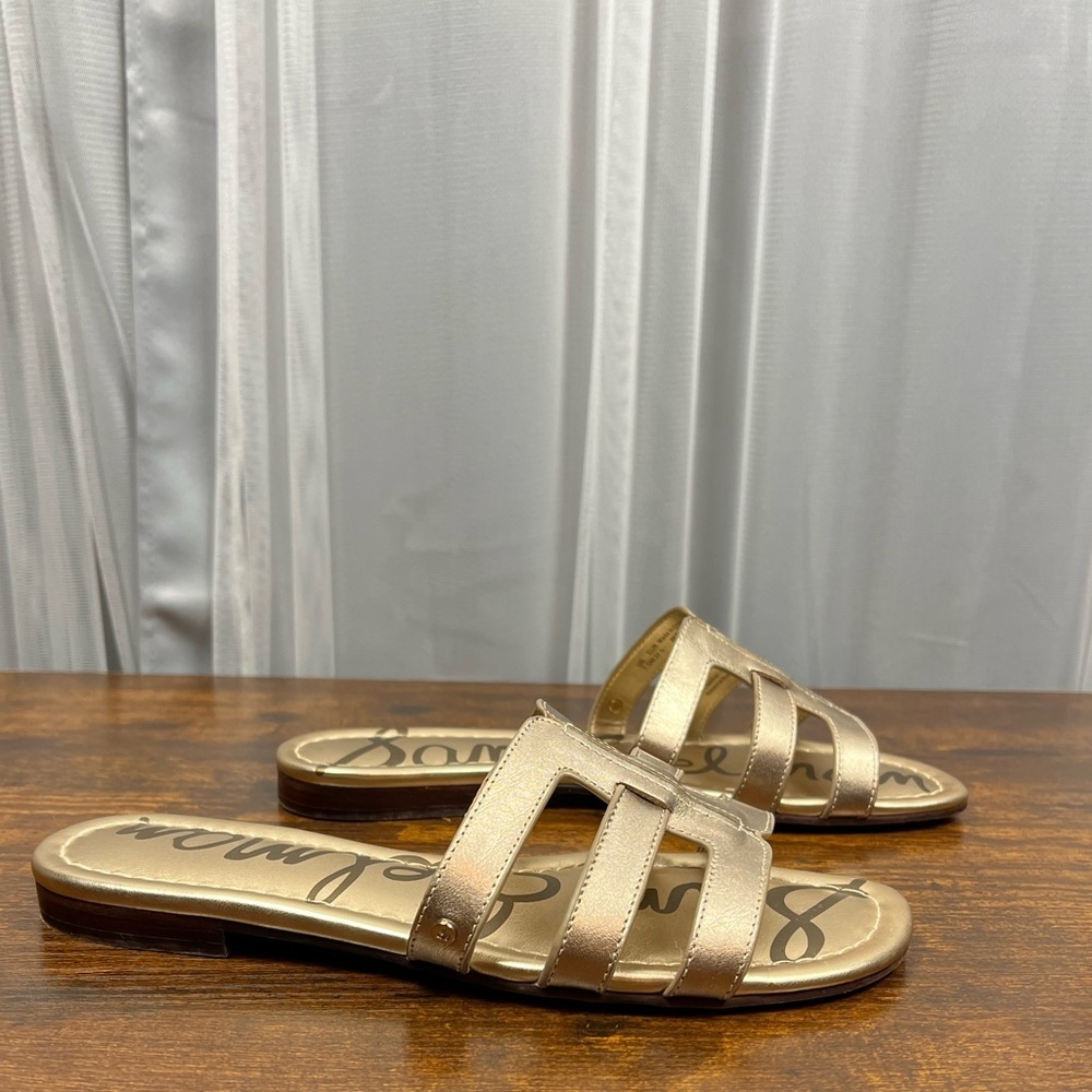 Sam Edelman Metallic Gold Slide Sandals
